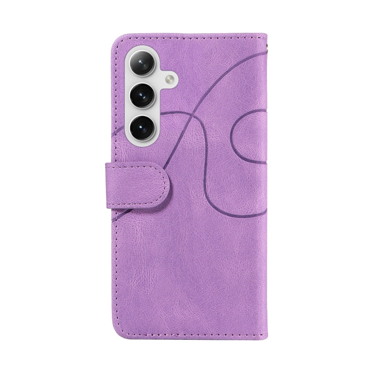 For Samsung Galaxy S25+ / S24+ 5G Dual-color Splicing Flip Leather Phone Case(Purple) by buy2fix