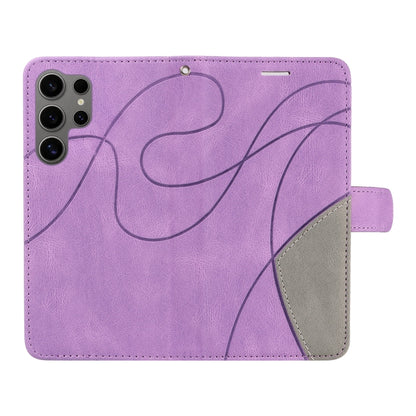 For Samsung Galaxy S25 Ultra 5G Dual-color Splicing Flip Leather Phone Case(Purple) by buy2fix