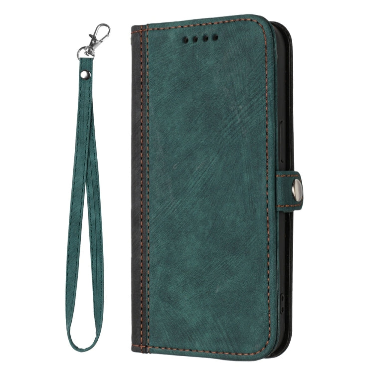 For Samsung Galaxy S25 5G Side Buckle Double Fold Hand Strap Leather Phone Case(Dark Green) by buy2fix