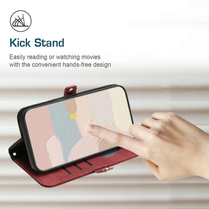 For Samsung Galaxy S25+ 5G Side Buckle Double Fold Hand Strap Leather Phone Case(Red) - Galaxy S25+ 5G Cases by buy2fix | Online Shopping UK | buy2fix