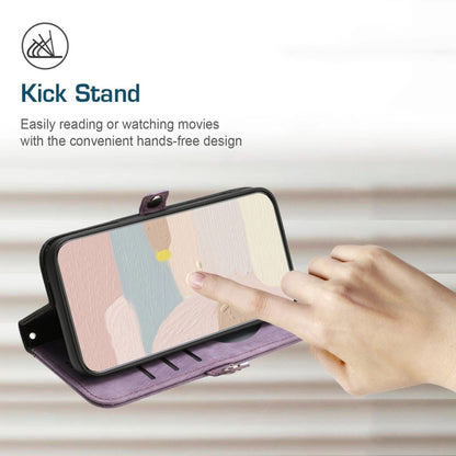 For Samsung Galaxy S25+ 5G Side Buckle Double Fold Hand Strap Leather Phone Case(Purple) - Galaxy S25+ 5G Cases by buy2fix | Online Shopping UK | buy2fix