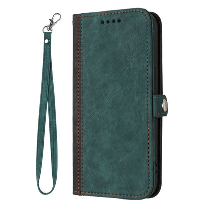 For Samsung Galaxy S25 Ultra 5G Side Buckle Double Fold Hand Strap Leather Phone Case(Dark Green) by buy2fix