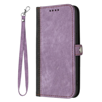 For Samsung Galaxy S25 Ultra 5G Side Buckle Double Fold Hand Strap Leather Phone Case(Purple) by buy2fix