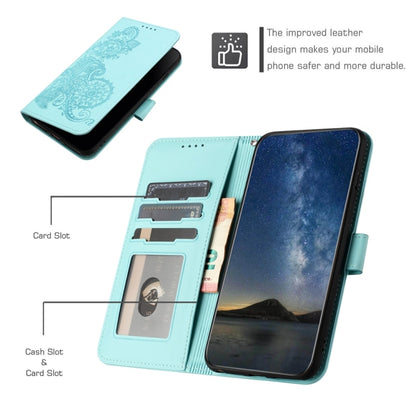 For Samsung Galaxy S25 5G Datura Flower Embossed Flip Leather Phone Case(Light Blue) by buy2fix