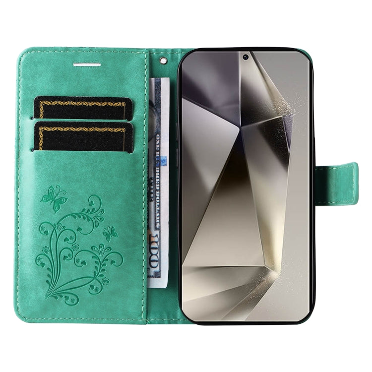 For Samsung Galaxy S25 Ultra 5G 3D Butterfly Embossed Pattern Flip Leather Phone Case(Green) by buy2fix