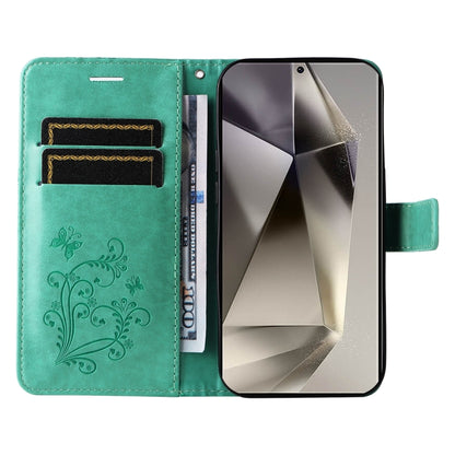 For Samsung Galaxy S25 Ultra 5G 3D Butterfly Embossed Pattern Flip Leather Phone Case(Green) by buy2fix