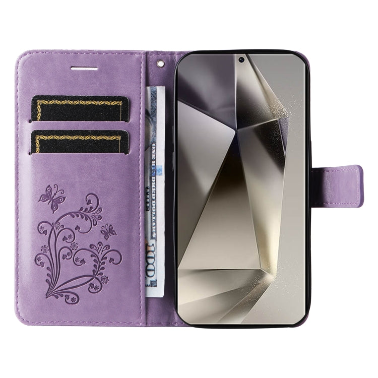 For Samsung Galaxy S25 Ultra 5G 3D Butterfly Embossed Pattern Flip Leather Phone Case(Purple) by buy2fix