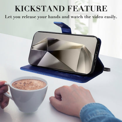 For Samsung Galaxy S25 Ultra 5G 3D Butterfly Embossed Pattern Flip Leather Phone Case(Blue) by buy2fix