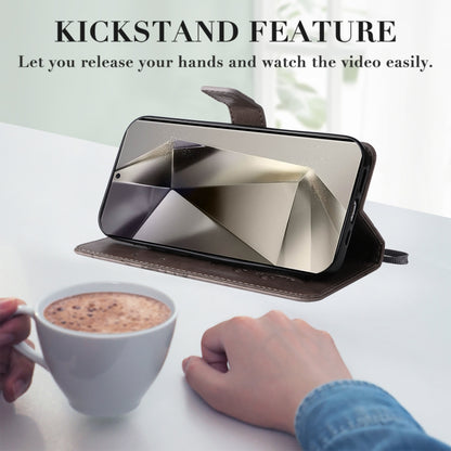 For Samsung Galaxy S25 Ultra 5G 3D Butterfly Embossed Pattern Flip Leather Phone Case(Grey) by buy2fix