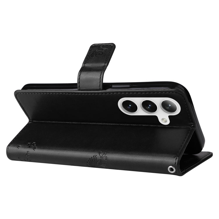 For Samsung Galaxy S25+ / S24+ 5G Tree & Cat Embossed Pattern Flip Leather Phone Case(Black) by buy2fix