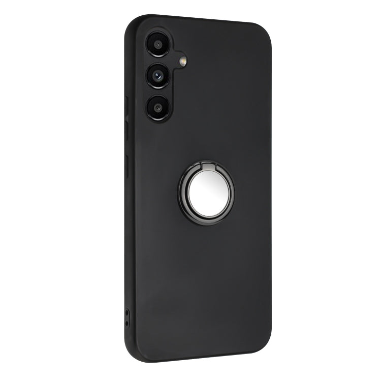 For Samsung Galaxy S25 5G Matte Ring Holder TPU Phone Case(Black) by buy2fix