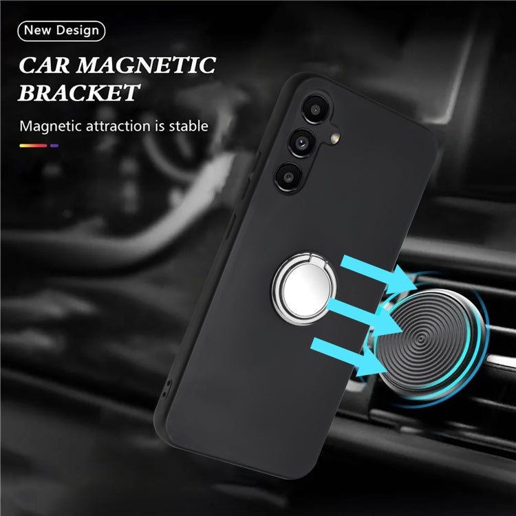 For Samsung Galaxy S25+ 5G Matte Ring Holder TPU Phone Case(Silver) by buy2fix