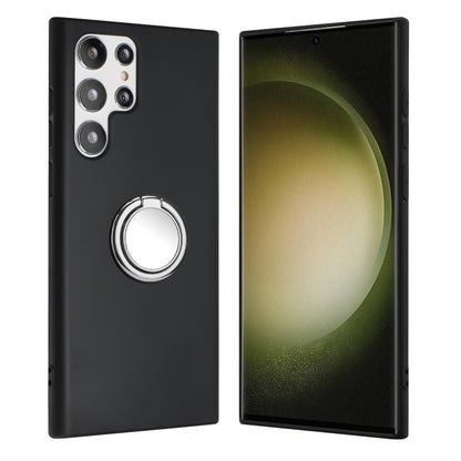 For Samsung Galaxy S25 Ultra 5G Matte Ring Holder TPU Phone Case(Silver) by buy2fix