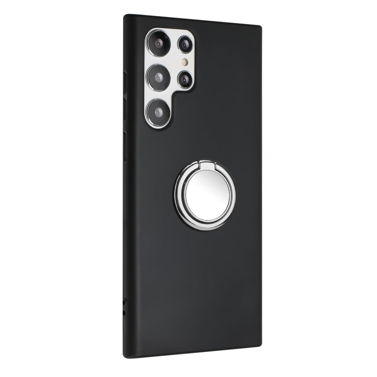 For Samsung Galaxy S25 Ultra 5G Matte Ring Holder TPU Phone Case(Silver) by buy2fix