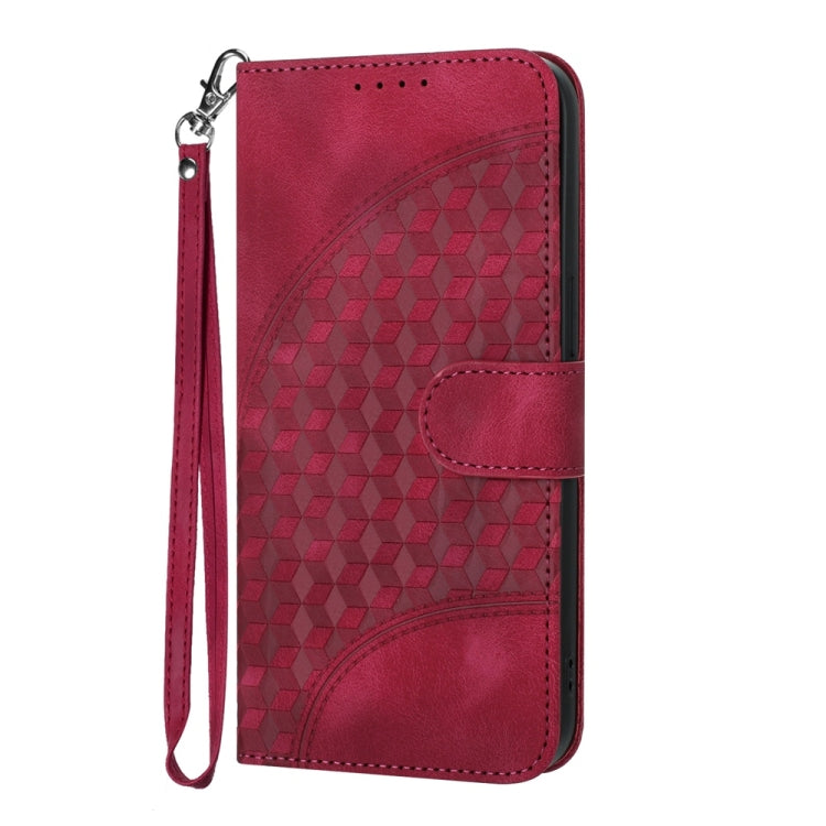 For Samsung Galaxy S25 5G Elephant Head Embossed Phone Leather Case with Lanyard(Rose Red) by buy2fix
