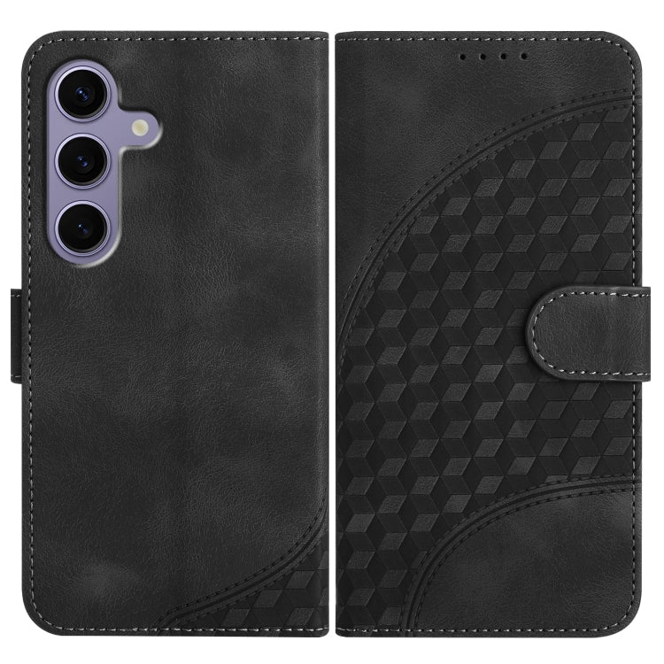 For Samsung Galaxy S25 5G Elephant Head Embossed Phone Leather Case with Lanyard(Black) by buy2fix