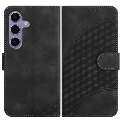 For Samsung Galaxy S25 5G Elephant Head Embossed Phone Leather Case with Lanyard(Black) by buy2fix