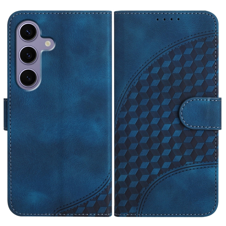 For Samsung Galaxy S25 5G Elephant Head Embossed Phone Leather Case with Lanyard(Royal Blue) by buy2fix