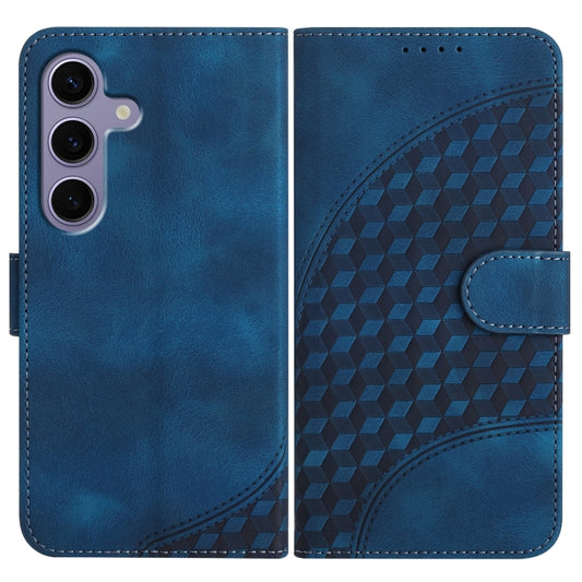 For Samsung Galaxy S25 5G Elephant Head Embossed Phone Leather Case with Lanyard(Royal Blue) by buy2fix