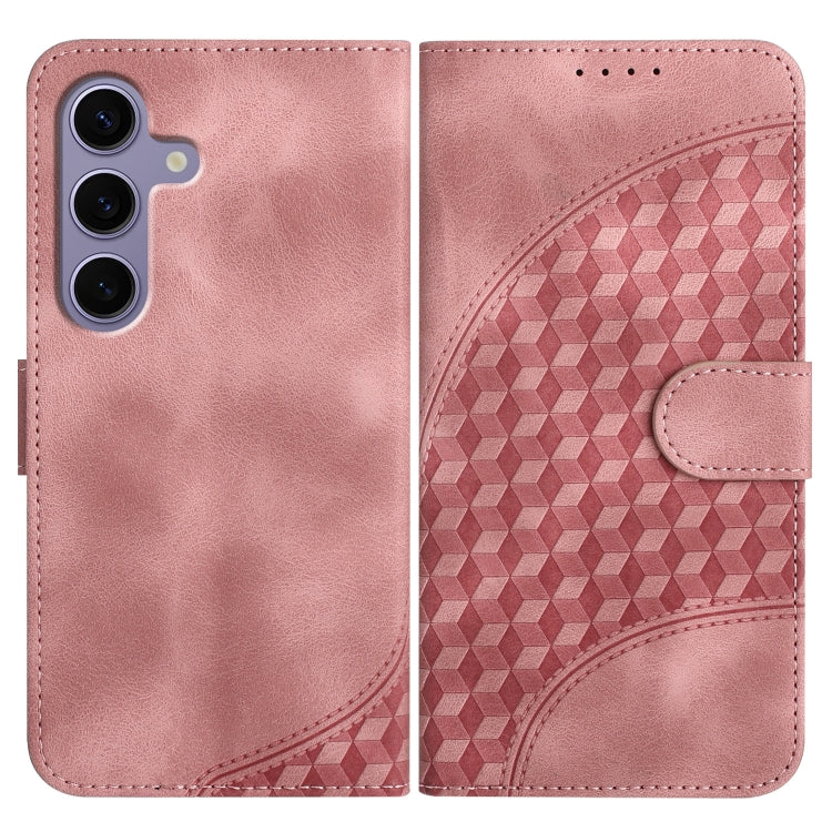 For Samsung Galaxy S25 5G Elephant Head Embossed Phone Leather Case with Lanyard(Pink) by buy2fix