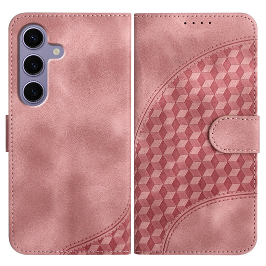 For Samsung Galaxy S25 5G Elephant Head Embossed Phone Leather Case with Lanyard(Pink) by buy2fix