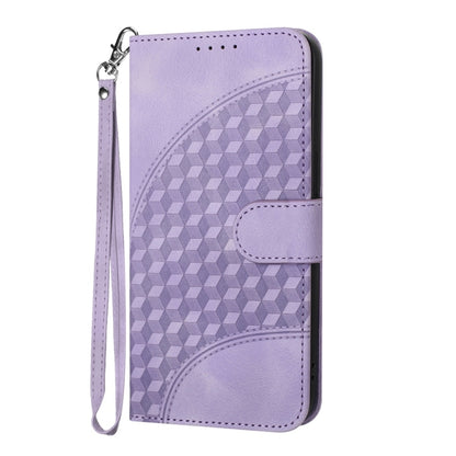 For Samsung Galaxy S25 5G Elephant Head Embossed Phone Leather Case with Lanyard(Light Purple) by buy2fix