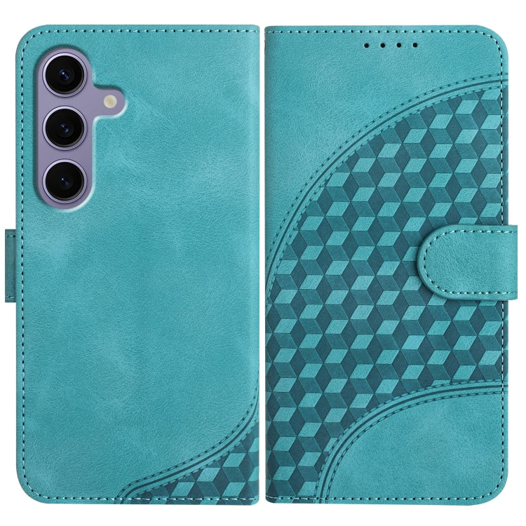 For Samsung Galaxy S25 5G Elephant Head Embossed Phone Leather Case with Lanyard(Light Blue) by buy2fix