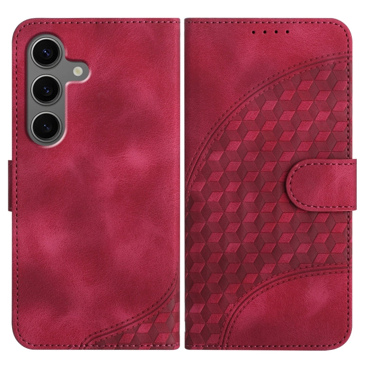 For Samsung Galaxy S25+ 5G Elephant Head Embossed Phone Leather Case with Lanyard(Rose Red) by buy2fix