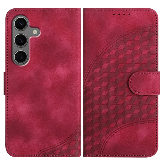 For Samsung Galaxy S25+ 5G Elephant Head Embossed Phone Leather Case with Lanyard(Rose Red) by buy2fix
