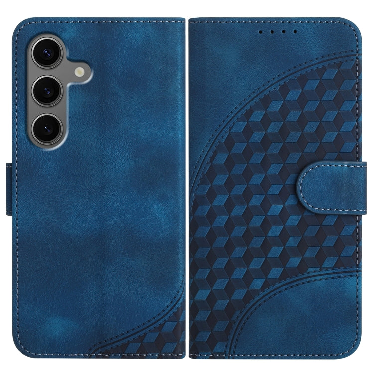 For Samsung Galaxy S25+ 5G Elephant Head Embossed Phone Leather Case with Lanyard(Royal Blue) by buy2fix
