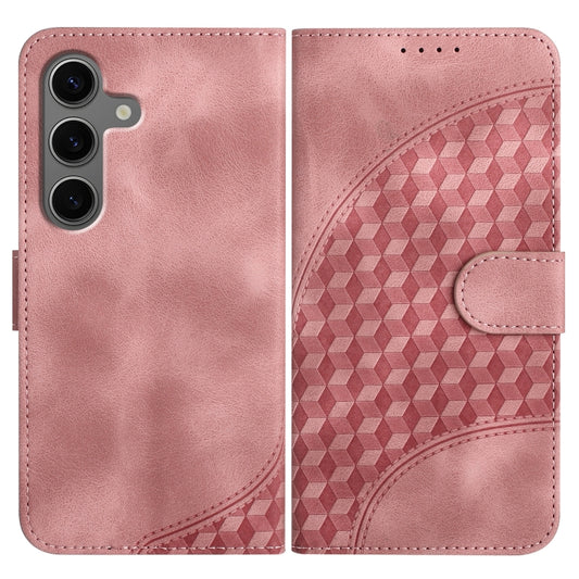 For Samsung Galaxy S25+ 5G Elephant Head Embossed Phone Leather Case with Lanyard(Pink) by buy2fix
