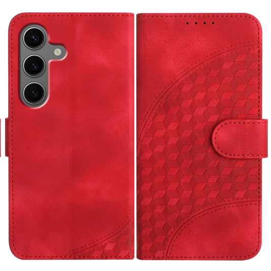 For Samsung Galaxy S25+ 5G Elephant Head Embossed Phone Leather Case with Lanyard(Red) by buy2fix