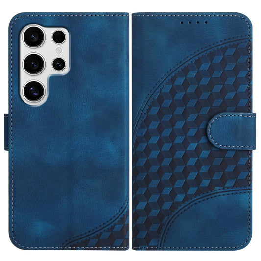 For Samsung Galaxy S25 Ultra 5G Elephant Head Embossed Phone Leather Case with Lanyard(Royal Blue) by buy2fix
