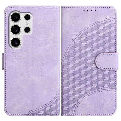 For Samsung Galaxy S25 Ultra 5G Elephant Head Embossed Phone Leather Case with Lanyard(Light Purple) by buy2fix