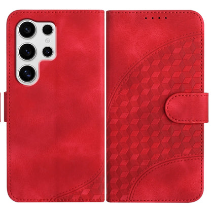 For Samsung Galaxy S25 Ultra 5G Elephant Head Embossed Phone Leather Case with Lanyard(Red) by buy2fix