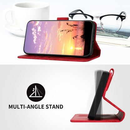 For Samsung Galaxy S25 Ultra 5G Elephant Head Embossed Phone Leather Case with Lanyard(Red) by buy2fix