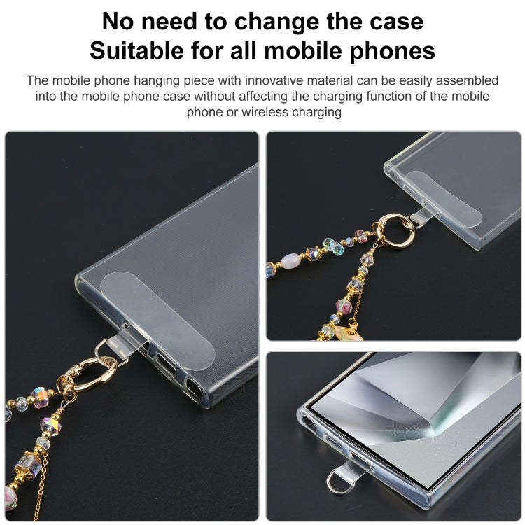 Mobile Phone Anti-lost Hand-fan Bead Chain Short Lanyard(Pink) - Lanyards & Wrist Straps by buy2fix | Online Shopping UK | buy2fix