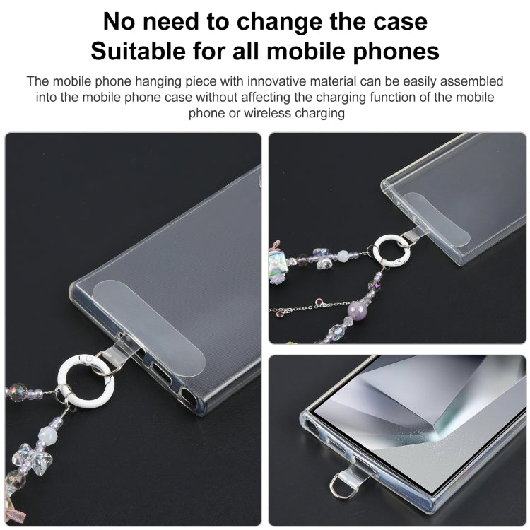 Mobile Phone Anti-lost Flower Block Bead Chain Short Lanyard(Pink) - Lanyards & Wrist Straps by buy2fix | Online Shopping UK | buy2fix