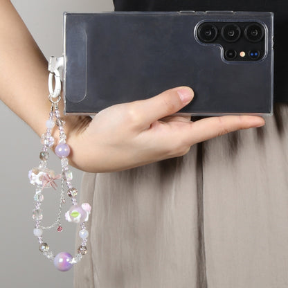 Mobile Phone Anti-lost Flower Block Bead Chain Short Lanyard(Pink) - Lanyards & Wrist Straps by buy2fix | Online Shopping UK | buy2fix