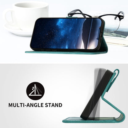 For Samsung Galaxy S25+ 5G Grid Butterfly Embossed Pattern Leather Phone Case with Lanyard(Light Blue) by buy2fix