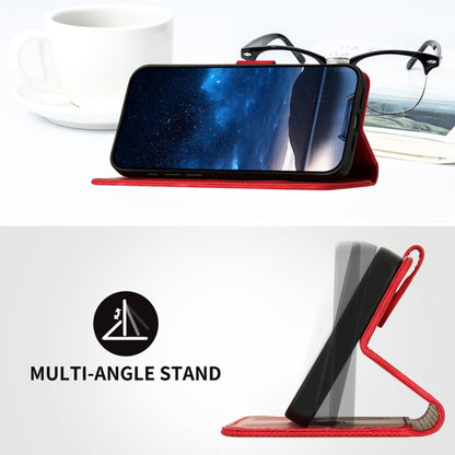 For Samsung Galaxy S25 Ultra 5G Grid Butterfly Embossed Pattern Leather Phone Case with Lanyard(Red) by buy2fix