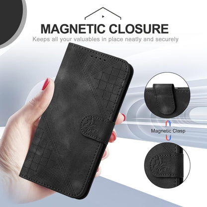 For Samsung Galaxy S25 Ultra 5G Grid Butterfly Embossed Pattern Leather Phone Case with Lanyard(Black) by buy2fix