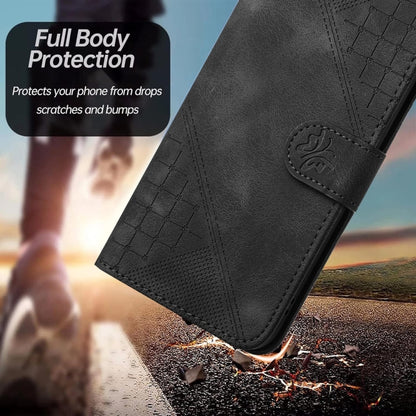 For Samsung Galaxy S25 Ultra 5G Grid Butterfly Embossed Pattern Leather Phone Case with Lanyard(Black) by buy2fix