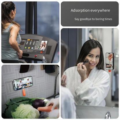 Suction Cup Magnetic Silicone Band Phone Holder(Grey) - Hand-Sticking Bracket by buy2fix | Online Shopping UK | buy2fix