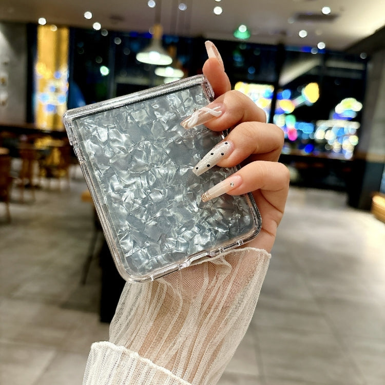 For Motorola Razr 50 Three-piece Set Pearlescent Shell Texture Phone Case(Beige) by buy2fix