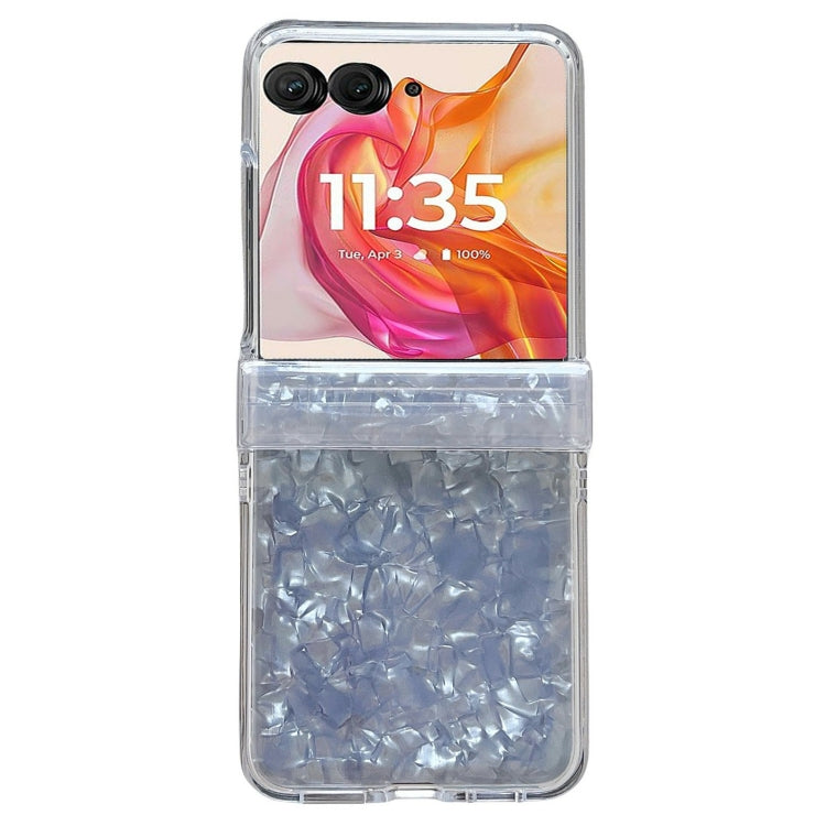 For Motorola Razr 40 Ultra Three-piece Set Pearlescent Shell Texture Phone Case(White) - Motorola Cases by buy2fix | Online Shopping UK | buy2fix