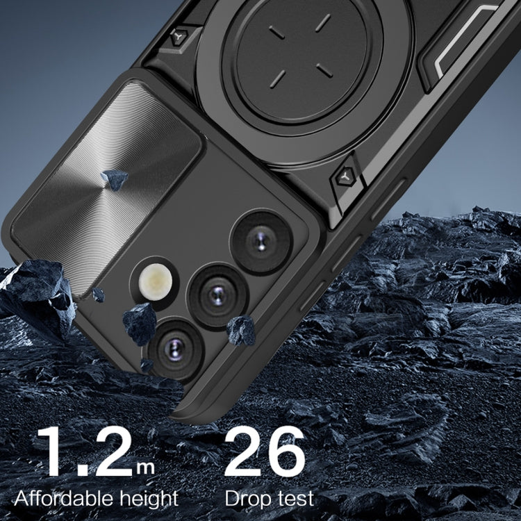 For Samsung Galaxy S25+ 5G CD Texture Sliding Camshield Magnetic Holder Phone Case(Red) by buy2fix