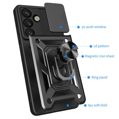 For Samsung Galaxy S25 5G Sliding Camera Cover Design TPU+PC Phone Case(Black) by buy2fix