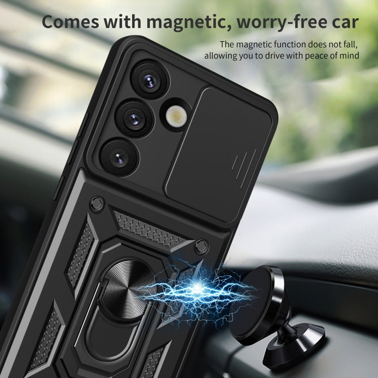 For Samsung Galaxy S25 5G Sliding Camera Cover Design TPU+PC Phone Case(Black) by buy2fix