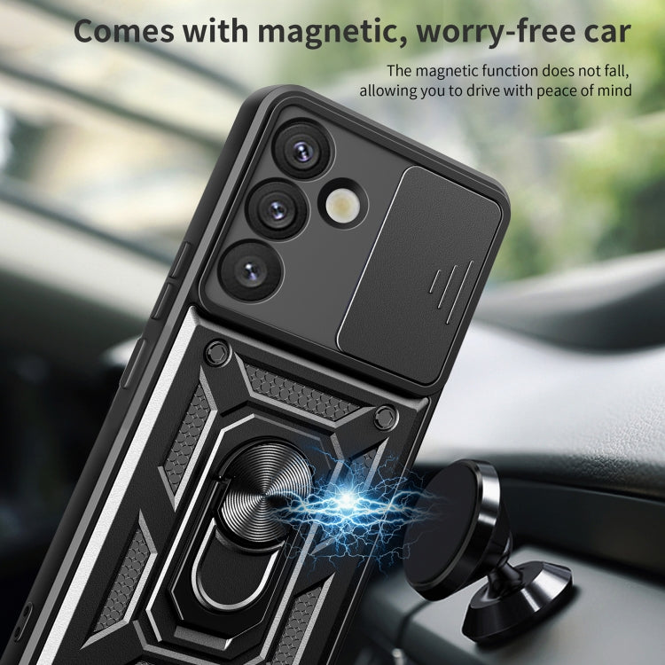 For Samsung Galaxy S25+ 5G Sliding Camera Cover Design TPU+PC Phone Case(Silver) by buy2fix